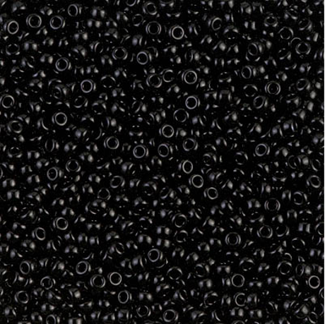 Afbeelding van Japanse rocailles, rond, maat 15/0, Miyuki, ondoorzichtig, zwart