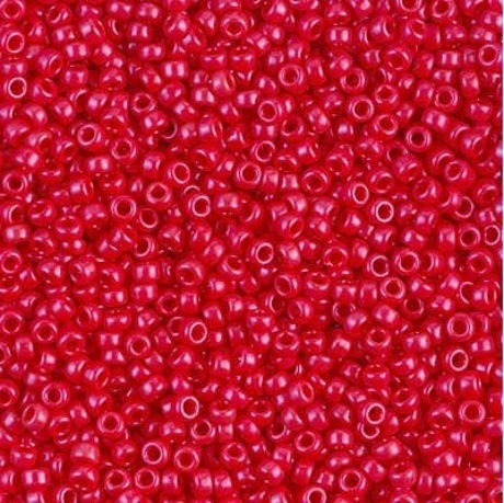 Image de Perles de rocailles japonaises, rondes, taille 15/0, Miyuki, opaque, rouge cerise