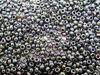 Picture of Japanese seed beads, round, size 15/0, Miyuki, opaque, gunmetal, iris blue finishing