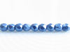 Image de 2x2 mm, perles à facettes tchèques rondes, bleu Provence, opaque, or suédé