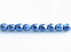 Picture of 3x3 mm, Czech faceted round beads, Provence blue, opaque, sueded gold