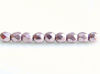 Picture of 2x2 mm, Czech faceted round beads, blackened pearl or silvery purple, opaque, sueded gold