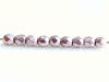 Picture of 3x3 mm, Czech faceted round beads, blackened pearl or silvery purple, opaque, sueded gold