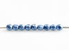 Picture of 2x2 mm, Czech beads, a soup of different round shapes, bluestone or blue-grey, opaque, saturated metallic