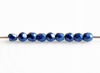 Image de 2x2 mm, perles tchèques, une soupe de différentes formes rondes, bleu du soir, opaque, métallique saturé