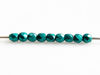 Picture of 2x2 mm, Czech faceted round beads, forest biome or ultramarine green, opaque, saturated metallic