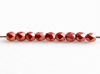 Picture of 2x2 mm, Czech faceted round beads, lantana or medium light red, opaque, sueded gold