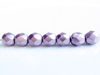 Picture of 6x6 mm, Czech faceted round beads, blackened pearl or silvery purple, opaque, sueded gold