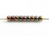 Image de Perles de rocailles tchèques, taille 8, métallique, couleur cuir, mat