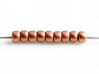 Picture of Czech seed beads, size 8, metallic, bronze copper, matte