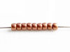 Picture of Czech seed beads, size 8, metallic, bronze copper, matte