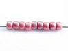 Picture of Czech seed beads, size 8, opaque, autumn leaf or soft pink, pearl shine