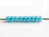 Picture of Czech seed beads, size 8, opaque, turquoise blue or crayola sky blue, luster