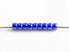 Picture of Czech seed beads, size 8, opaque, ultramarine blue, luster