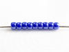 Picture of Czech seed beads, size 8, opaque, ultramarine blue, luster