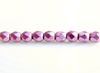 Image de 2x2 mm, perles à facettes tchèques rondes, orchidée ou violet nacré, opaque, or suédé