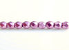 Picture of 3x3 mm, Czech faceted round beads, orchid or pearly purple, opaque, sueded gold