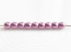 Image de 3x3 mm, rondes, perles de verre pressé tchèque, orchidée ou violet nacré, opaque, or suédé