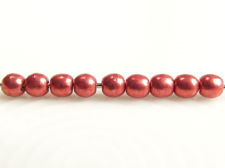 Afbeeldingen van 3x3 mm, rond, Tsjechische geperste glaskralen, samba rood, ondoorzichtig, suede goud