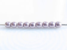 Picture of 2x2 mm, round, Czech druk beads, blackened pearl or silvery purple, opaque, sueded gold