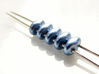 Picture of 5x2.5 mm, SuperDuo beads, Czech glass, 2 holes, saturated metallic, bluestone or blue-grey