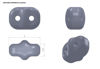 Image de 5x2.5 mm, perles SuperDuo, de verre tchèque, 2 trous, métallique saturé, pierre bleue ou bleu-gris
