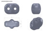 Picture of 5x2.5 mm, SuperDuo beads, Czech glass, 2 holes, saturated metallic, bluestone or blue-grey