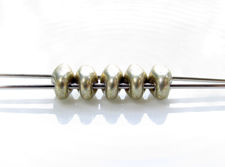 Picture of 5x2.5 mm, SuperDuo beads, Czech glass, 2 holes, opaque, sueded gold, cloud dream or gold grey