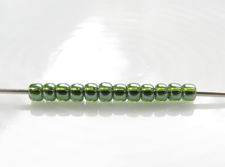 Image de Perles de rocailles japonaises, rondes, taille 11/0, Toho, transparent, vert olivine, lustré