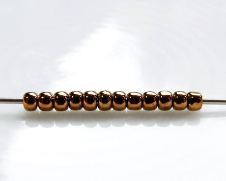 Image de Perles de rocailles japonaises, rondes, taille 11/0, Toho, opaque, métallique, bronze