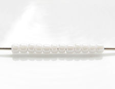 Picture of Japanese seed beads, round, size 11/0, Toho, opaque, white, luster