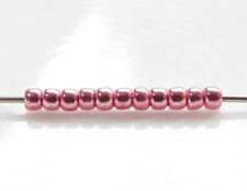 Picture of Japanese seed beads, round, size 11/0, Toho, galvanized, lilac pink, matte, PermaFinish