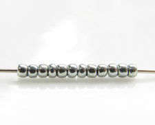 Picture of Japanese seed beads, round, size 11/0, Toho, galvanized, silvery sage green, PermaFinish