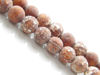 Picture of 8x8 mm, round, gemstone beads, agate, antique cocoa brown, frosted