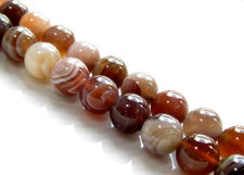 Picture of 8x8 mm, round, gemstone beads, Botswana agate, natural, A-grade