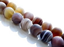 Image de 8x8 mm, perles rondes, pierres gemmes, agate du Botswana, naturelle, dépolie