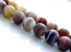 Picture of 8x8 mm, round, gemstone beads, Botswana agate, natural, frosted