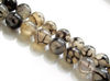 Image de 10x10 mm, perles rondes, pierres gemmes, agate craquelée, gris taupe