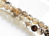 Image de 6x6 mm, perles rondes, pierres gemmes, agate craquelée, gris taupe