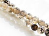 Image de 6x6 mm, perles rondes, pierres gemmes, agate craquelée, gris taupe