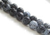 Image de 10x10 mm, perles rondes, pierres gemmes, agate craquelée, noire, à facettes