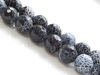 Image de 10x10 mm, perles rondes, pierres gemmes, agate craquelée, noire, à facettes