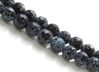 Picture of 8x8 mm, round, gemstone beads, crackle agate, black, faceted