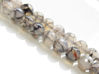 Picture of 8x8 mm, round, gemstone beads, crackle agate, taupe-grey, faceted