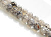 Picture of 8x8 mm, round, gemstone beads, crackle agate, taupe-grey, faceted