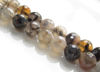 Image de 10x10 mm, perles rondes, pierres gemmes, agate craquelée, gris taupe, à facettes