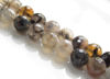 Picture of 10x10 mm, round, gemstone beads, crackle agate, taupe grey, faceted