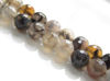 Picture of 10x10 mm, round, gemstone beads, crackle agate, taupe grey, faceted