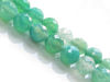 Picture of 8x8 mm, round, gemstone beads, crackle agate, mint green to emerald green, faceted