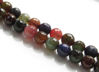 Picture of 10x10 mm, round, gemstone beads, crackle agate, multicolored, muted shades, faceted